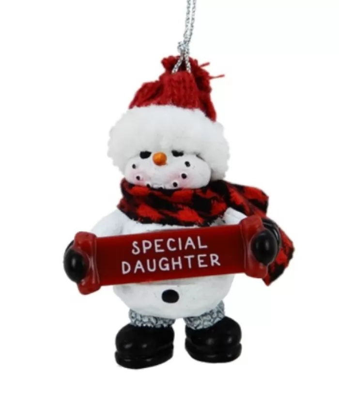 Boutique de Noël Family & Friends*Snowman With Banner, Message, "Special Daughter", Ornament