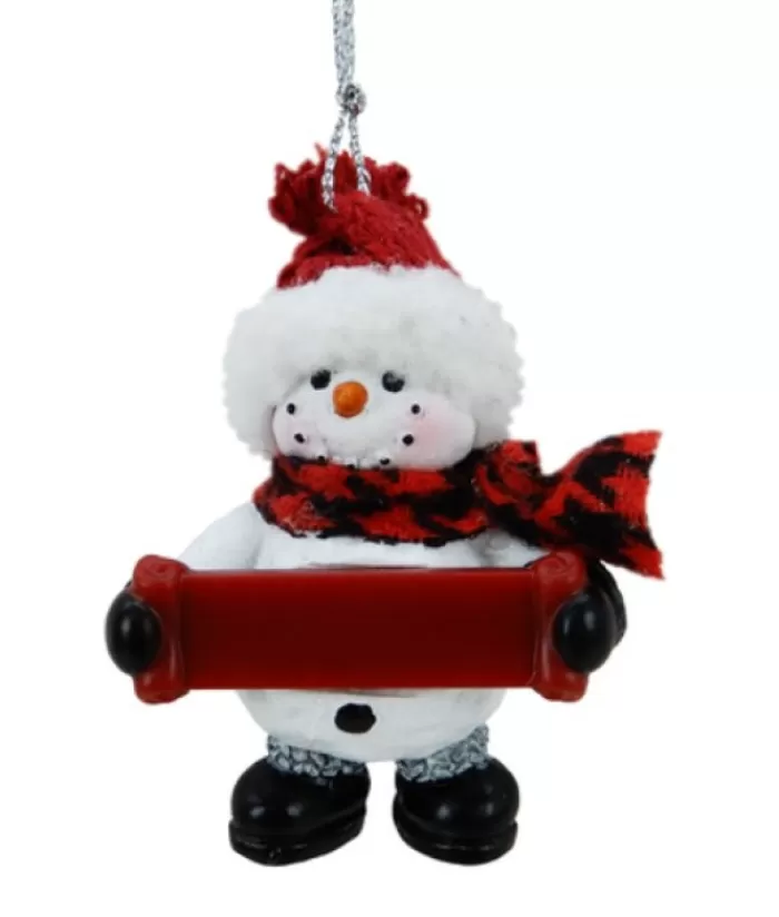 Cheap Snowman With Banner, Personalisable Ornament Snowmen