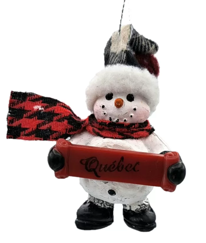 Store Snowman With Banner, Personalisable Ornament Snowmen