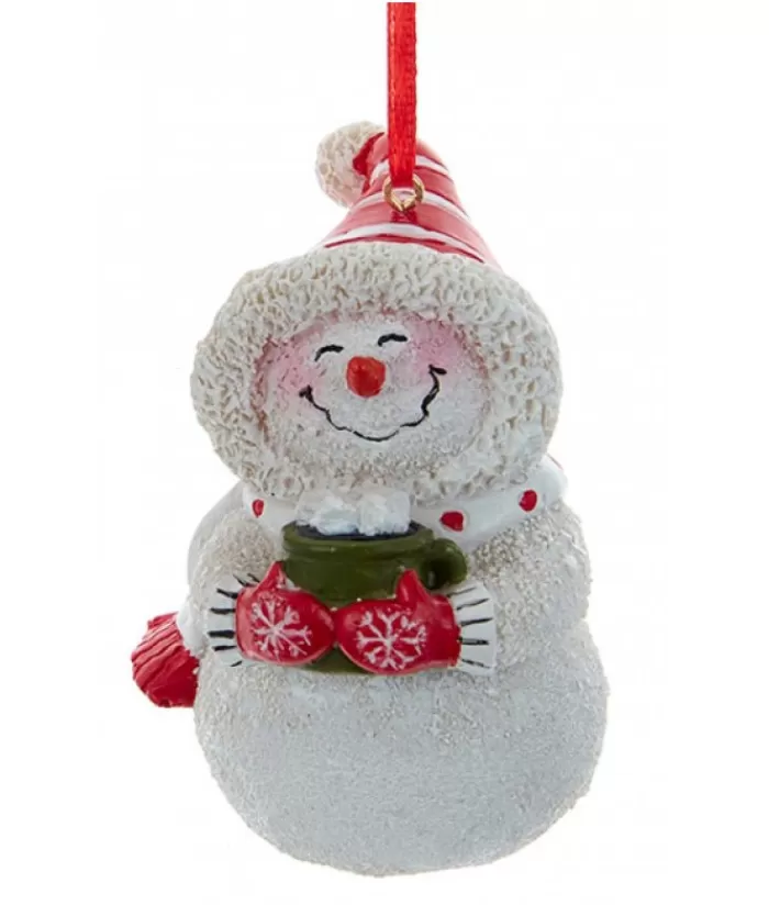 Fashion Snowman With Hot Chocolate Ornament Snowmen