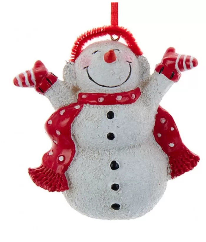 Best Snowman With Red Scarf Ornament Snowmen