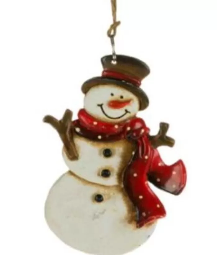 Boutique de Noël Rustic*Snowman With Scarf Ornament