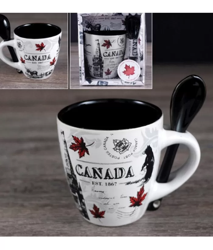Best Souvenir Of Canada Mug, With Spoon, 3 Oz, In Attractive Gift Box. Tableware Souvenirs