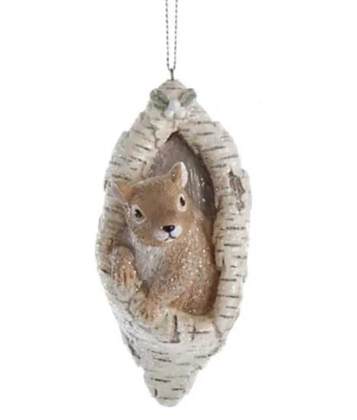 Cheap Squirrel In Bark Tree Ornament Animals