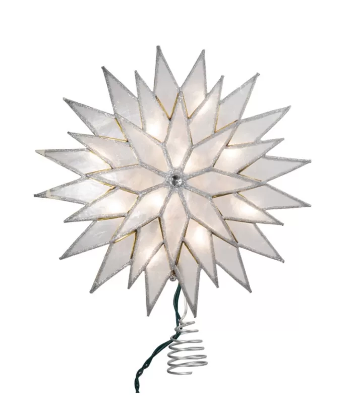 Boutique de Noël Rustic*Sunburst Capiz Lighted Star Tree Top