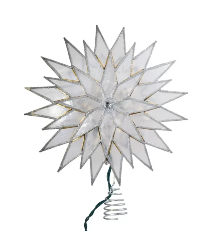 Boutique de Noël Rustic*Sunburst Capiz Lighted Star Tree Top