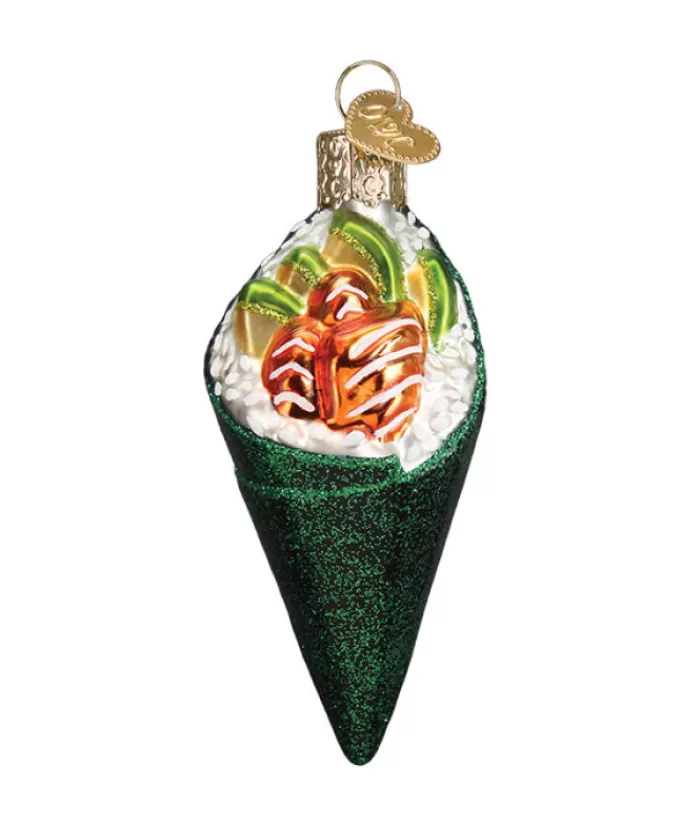 Fashion Sushi Hand Roll Glass Ornament Foody & Drinks