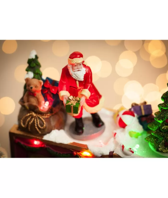 Boutique de Noël Animated And Musical Pieces*Table Ornament, Musical Train, With Santa And Elves. Measures 15 Inches.