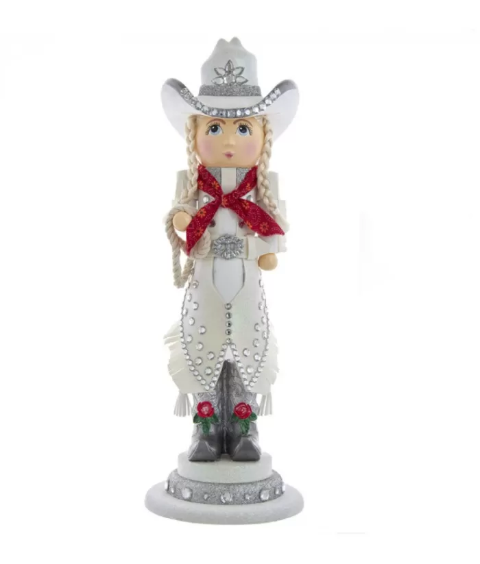 Boutique de Noël Farm House & Western*Table Ornament, Nutcracker Cowgirl, 18" Tall