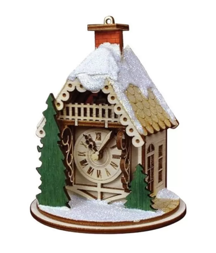 Boutique de Noël Nordic Villages*Table Piece, Alpine Clock