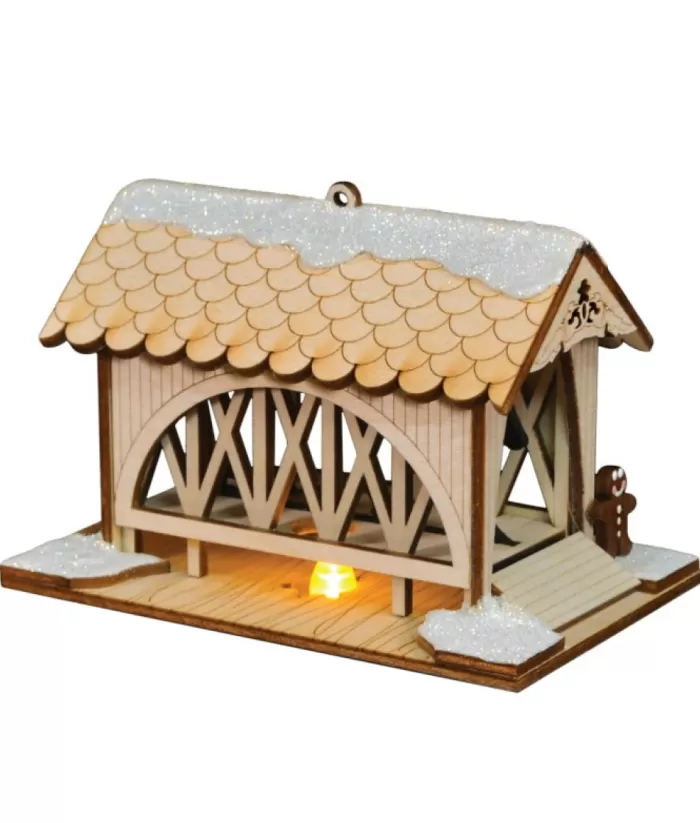 Boutique de Noël Usb & Led*Table Piece, Covered Bridge