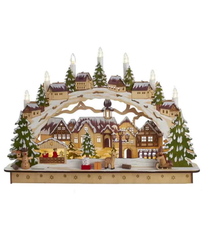 Boutique de Noël Rustic*Table Piece, Hannukah Nordic Village Houses