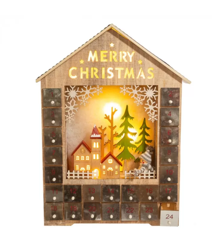 Boutique de Noël Usb & Led*Table Piece, Ornament, Wooden Advent Calendar