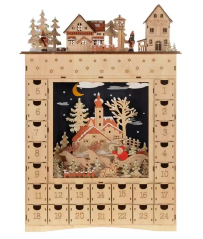 Boutique de Noël Rustic*Table Piece, Ornament, Wooden German Style Advent Calendar