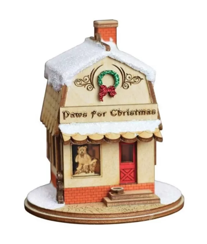 Boutique de Noël Nordic Villages*Table Piece, Pet Shop, Paws For Christmas
