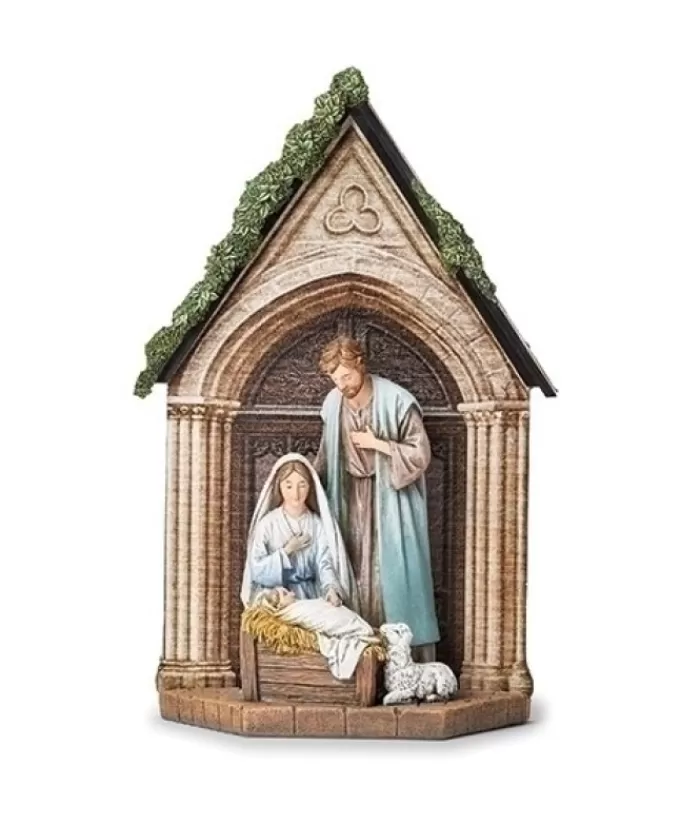 Shop Table Piece, The Holy Family, With Church Door Background Miscellaneous