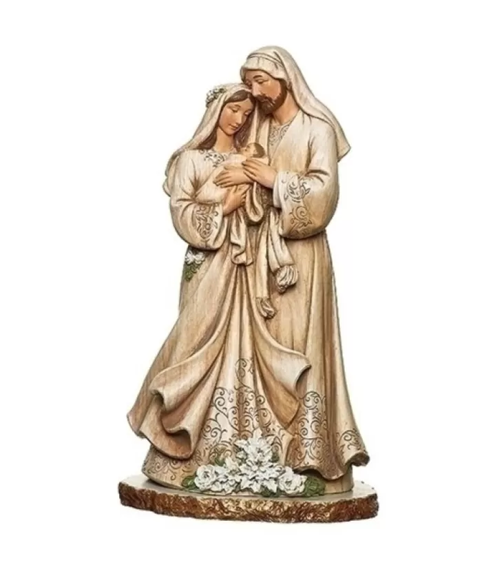 Boutique de Noël Religion*Table Piece, The Holy Family, With Wood Grain Finish