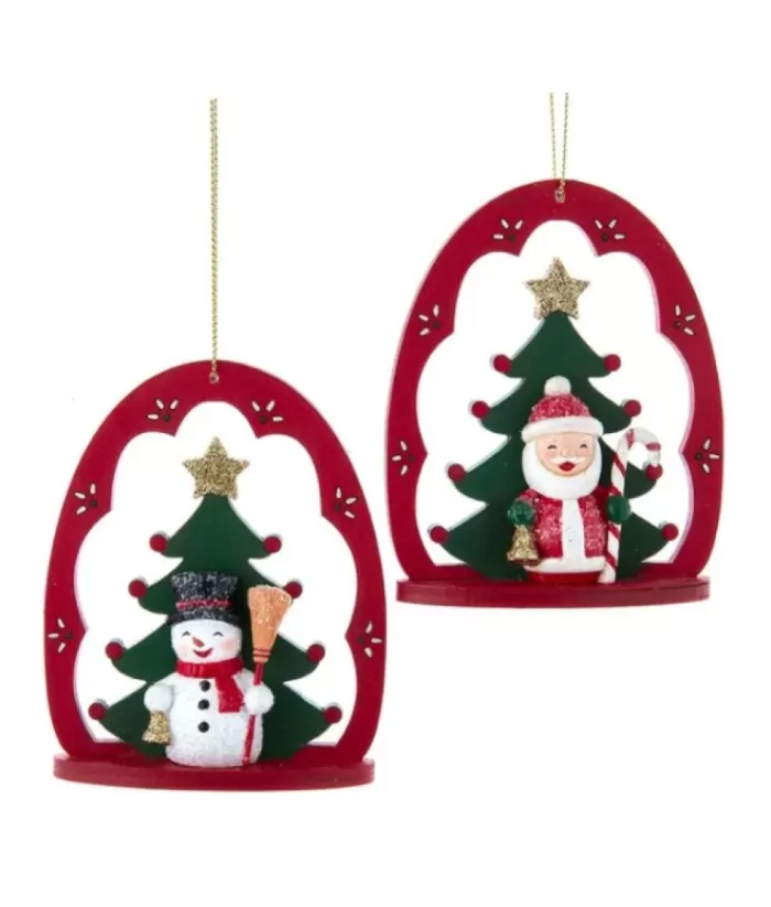 Boutique de Noël Christmas Classics*Traditional German Design Red Arch With Santa, Ornament