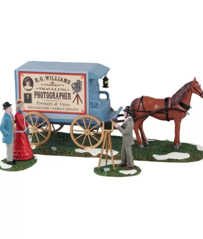 Boutique de Noël Lemax Villages*Traveling Photographer With Wagon, Set Of 3 Figurines