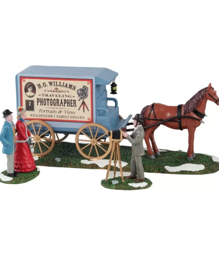 Online Traveling Photographer With Wagon, Set Of 3 Figurines Miscellaneous