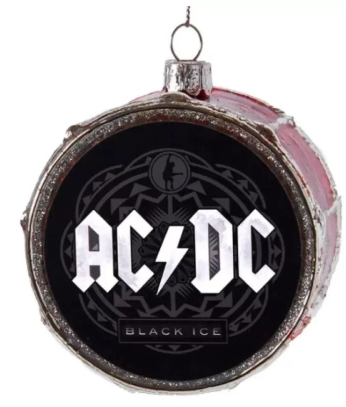 Boutique de Noël Music*Tree Ornament, Ac/Dc'S Classic Drum, "Black Ice"