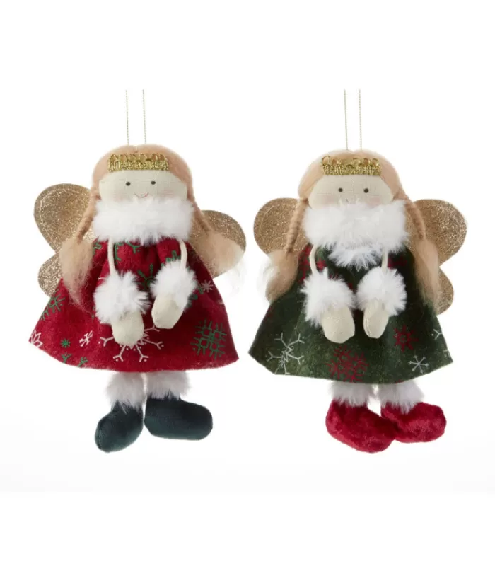 Best Tree Ornament, Felt Fabric Angel In Green Dress Angels & Santas