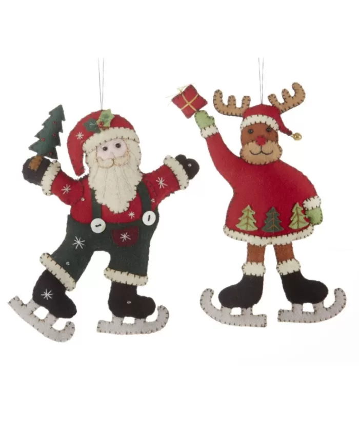 Boutique de Noël Christmas Classics*Tree Ornament, Felt Fabric Deer On Skates