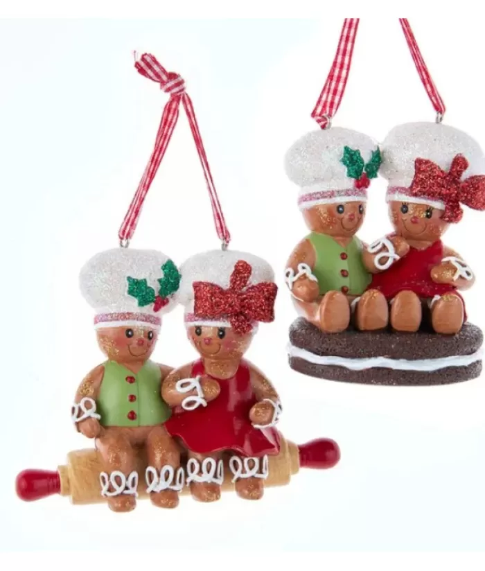 Discount Tree Ornament, Gingerbread Couple On Cookie Gingerbread & Candy