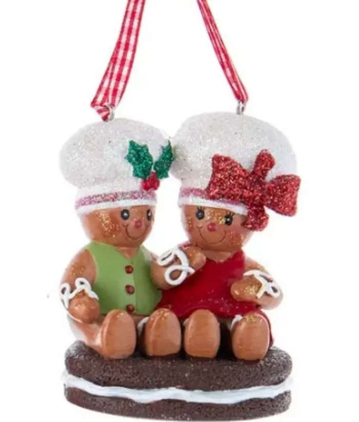 Boutique de Noël Family & Friends*Tree Ornament, Gingerbread Couple On Cookie