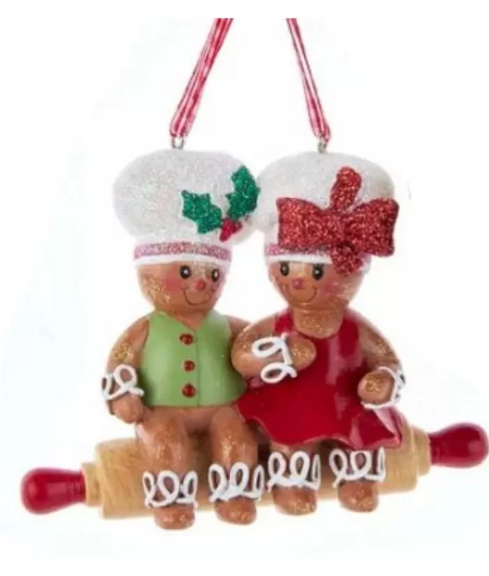 Boutique de Noël Family & Friends*Tree Ornament, Gingerbread Couple On Rolling Pin