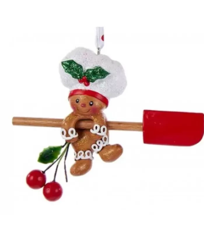 Boutique de Noël Ginger Bread & Candy Shoppe*Tree Ornament, Gingerbread Man With Spatula