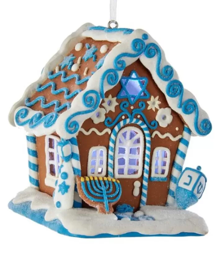 Fashion Tree Ornament, Hanukkah Gingerbread House, Led Illumination Hanukkah