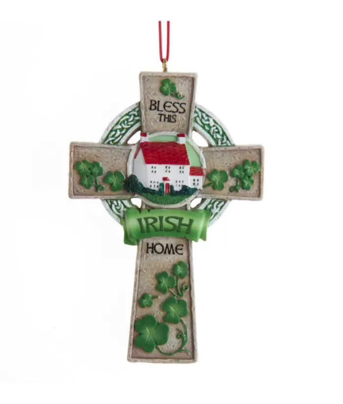 Boutique de Noël Religion*Tree Ornament, Irish Celtic Cross, With Irish Blessing