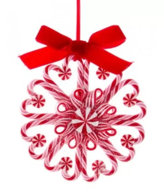 Boutique de Noël Ginger Bread & Candy Shoppe*Tree Ornament, Peppermint Candy Cane Wreath