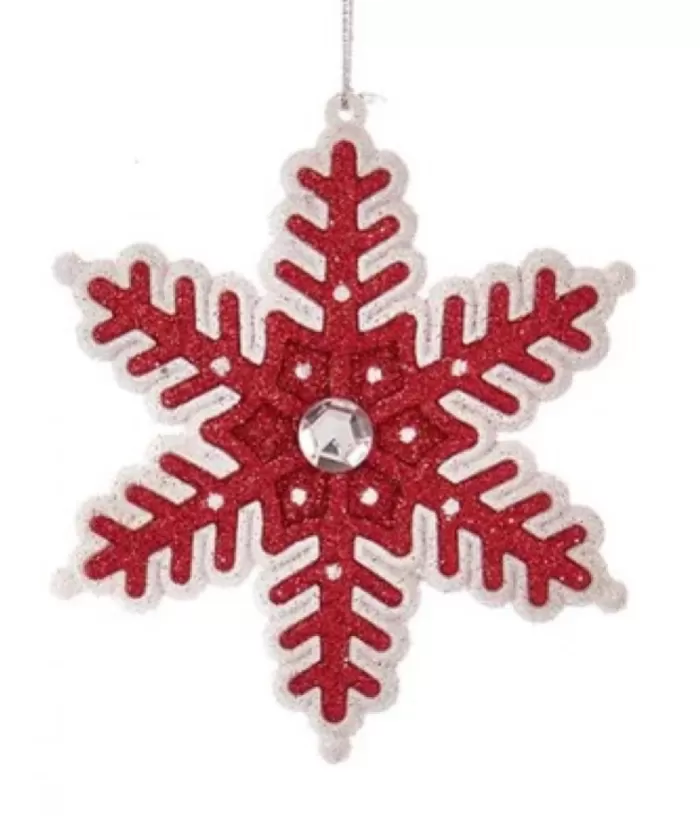 Boutique de Noël Ginger Bread & Candy Shoppe*Tree Ornament, Red And White Candy Cane Snowflake