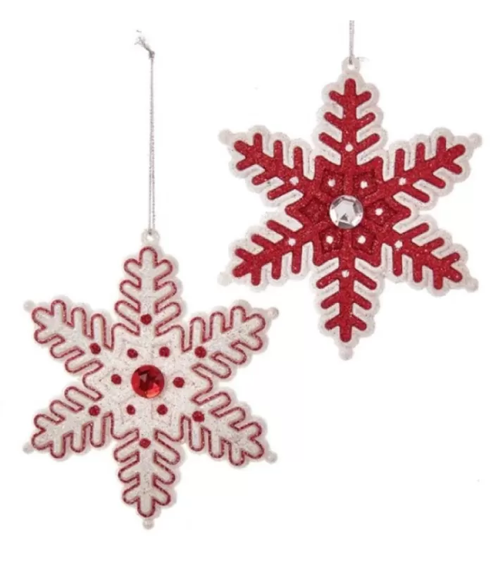 Boutique de Noël Ginger Bread & Candy Shoppe*Tree Ornament, Red And White Candy Cane Snowflake