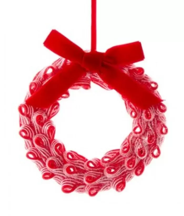 Best Tree Ornament, Red Peppermint Wreath Gingerbread & Candy