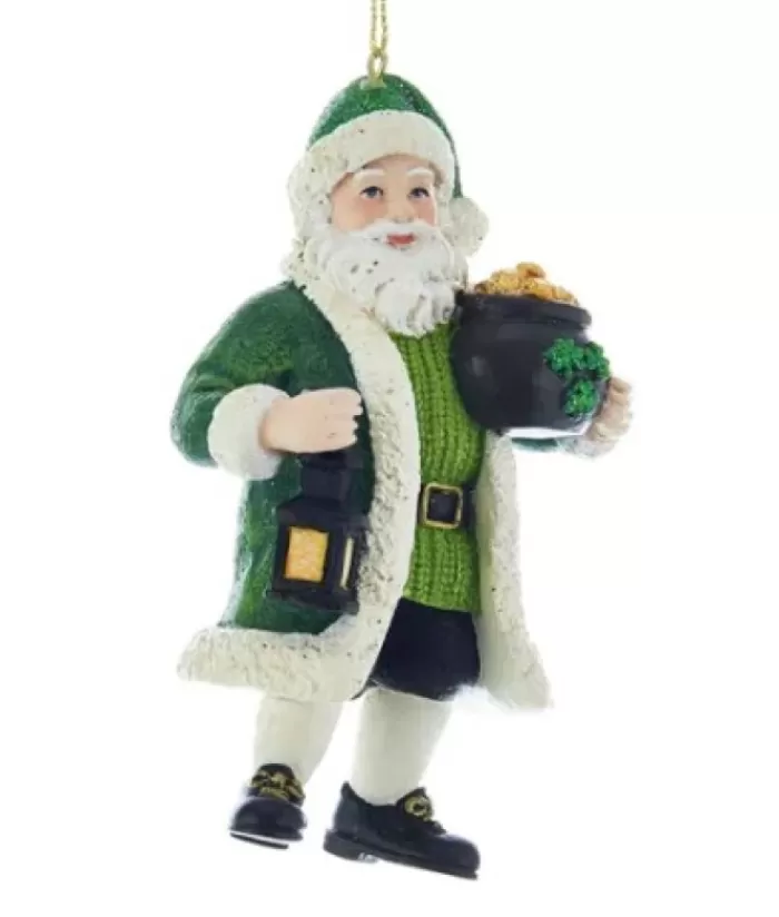 Cheap Tree Ornament, Santa With A Pot Of Gold Irish