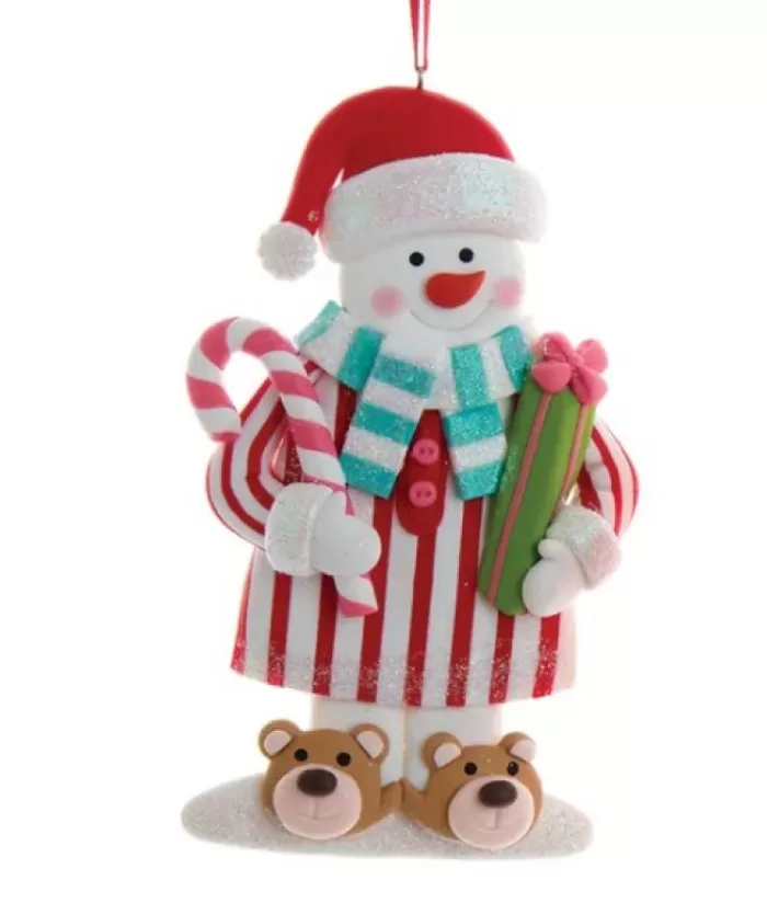 Shop Tree Ornament, Snowman In Candy Cane Pajamas Snowmen