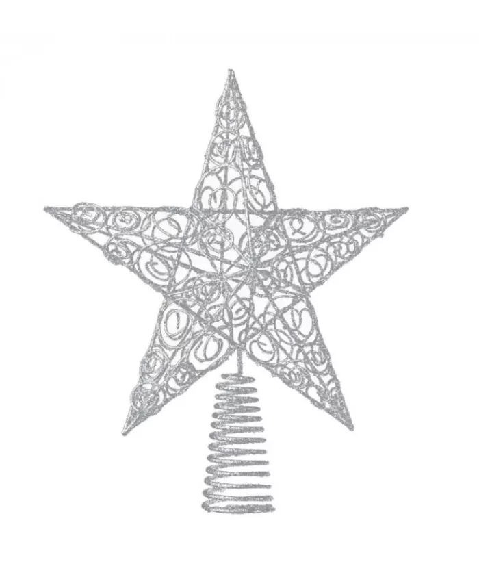 New Treetop Decoration, Silver Star Seasons Of Elegance