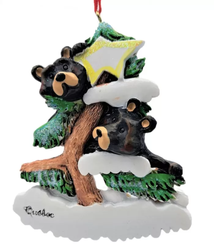 Boutique de Noël Enchanted Forest*Two Bears Family On Tree