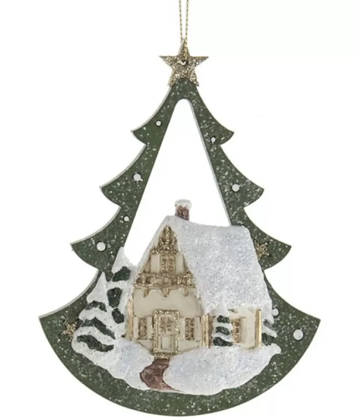 Boutique de Noël Winter Wonderland*Village House In Arch Ornament