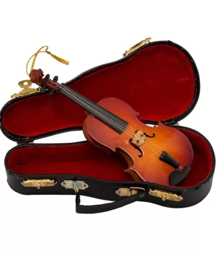 Boutique de Noël Music*Violin With Protective Black Case, Ornament