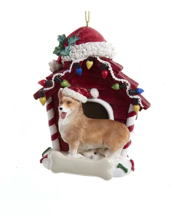 Store Welsh Corgi Ornament With Doghouse Dogs