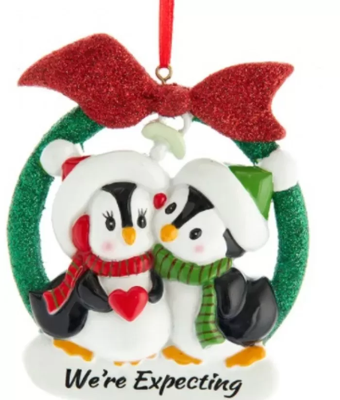 Hot We'Re Expecting'' Penguins Couple, Ornament Family & Friends