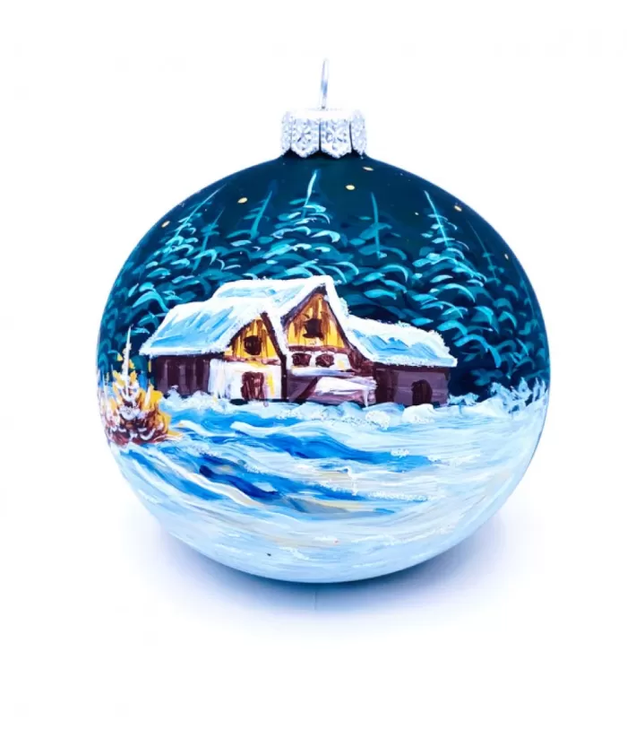 Boutique de Noël Importations From Poland*Winter Glass Ornament