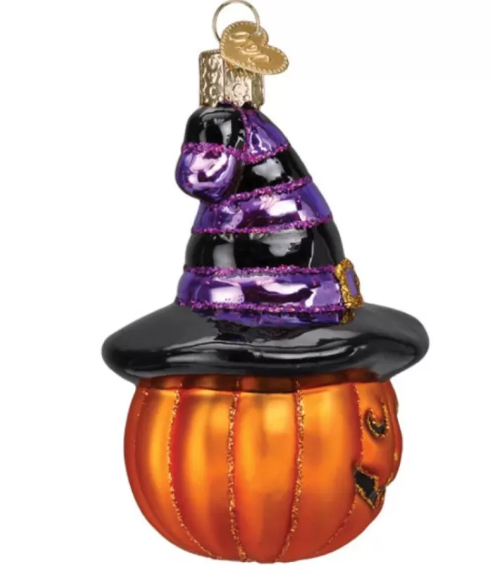 Boutique de Noël Autumn & Halloween*Witch Pumpkin Glass Ornament