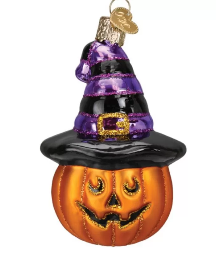 Boutique de Noël Autumn & Halloween*Witch Pumpkin Glass Ornament