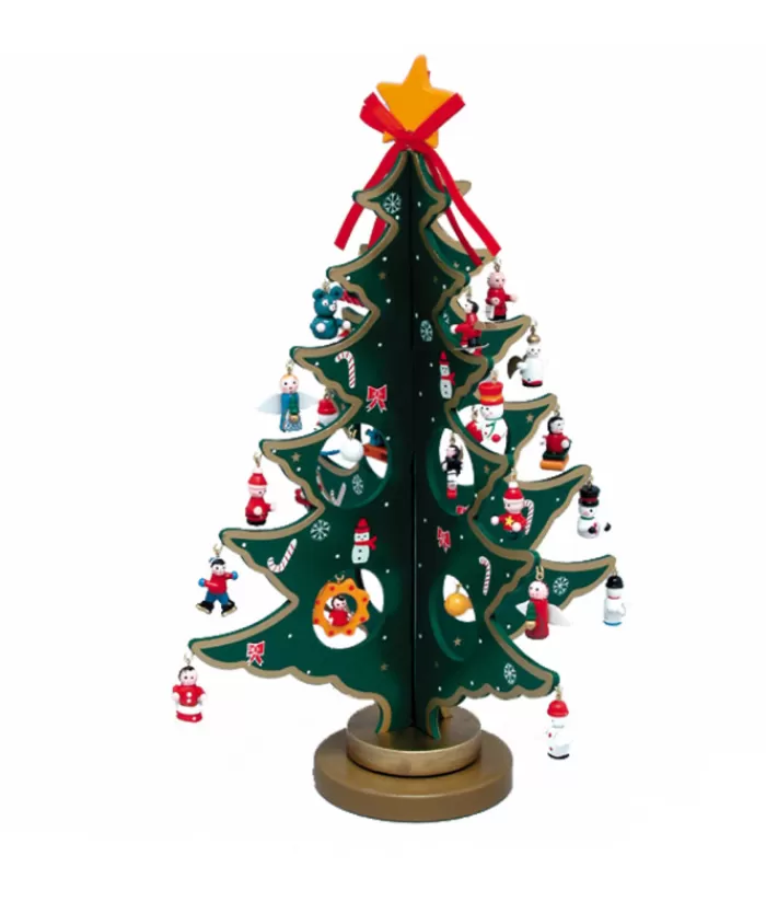 Cheap Wood Tree With Mini Ornaments Miscellaneous