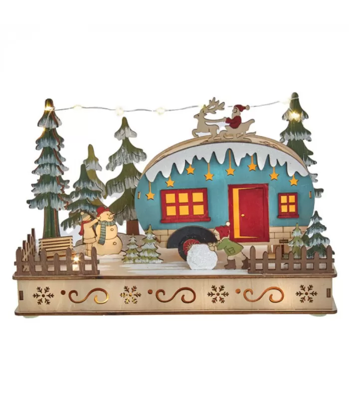 Boutique de Noël Rustic*Wooden Camper With Santa